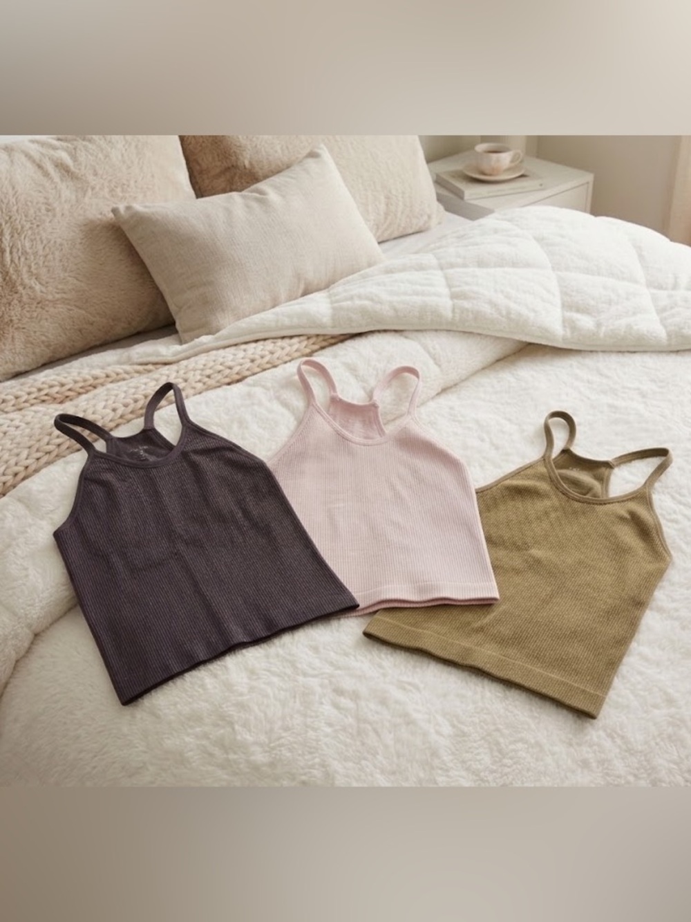 3-Piece SOFT Stretchy Ribbed Tank Top Bundle